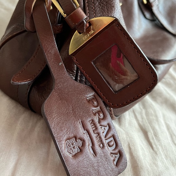 Prada Cervo Antik Brown Leather Handbag - Picture 6 of 15